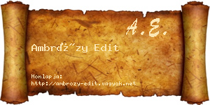 Ambrózy Edit névjegykártya